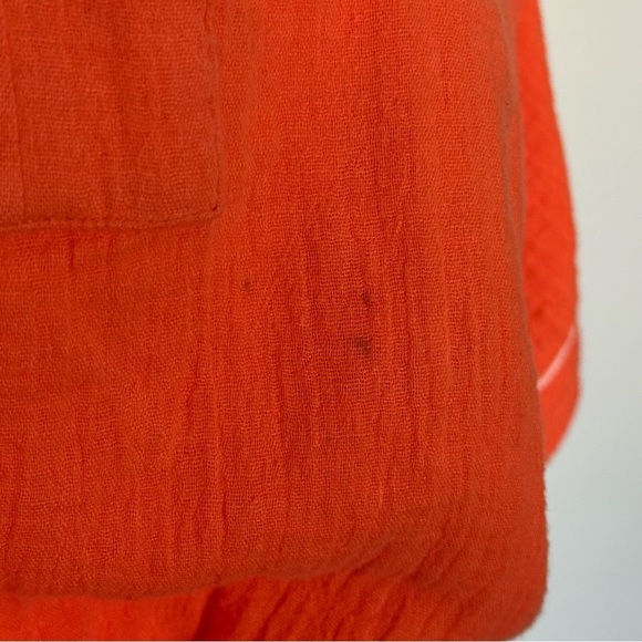 Lilla P Orange Cotton Gauze Mini Dress Casual Summer Beach Spring Break Resort - Picture 7 of 7